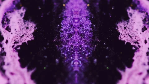 Sparkling fluid mix glitter paint neon purple pink Video stock 276042409