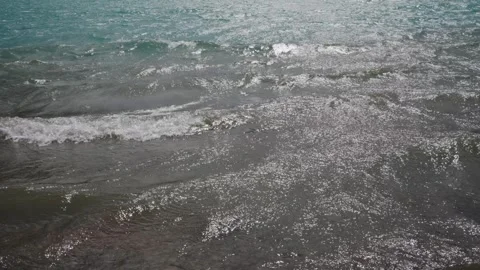 Sparkling Fresh Sea Waves Texture for Natural Background Stock Footage 255545476