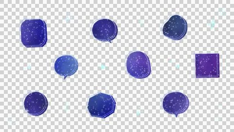 Sparkling galaxy pattern speech bubble set (transparent) 스톡 일러스트