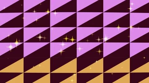 Sparkling Geometric Pattern with Glittering Stars on Pink and Gold Background Stock Footage 332494070