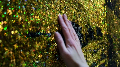 Sparkling glitter background, sequins texture bokeh with iridescent luster Vidéo 149918966