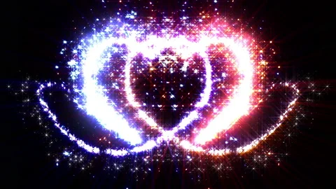 Sparkling Glitter Heart Particles background Fix Two Op B3 Stock Footage 145292106