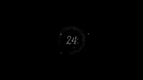 Sparkling Gold 30 Countdown Black BG Stock Footage 321928410