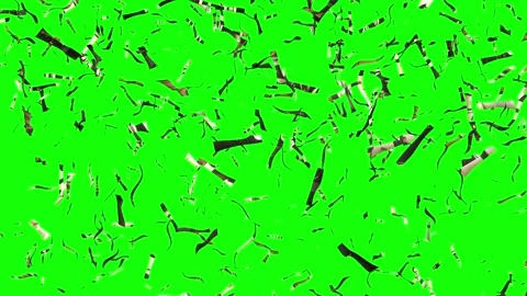 Sparkling Gold Elements Moving Across Green Screen Stock Footage 330121680