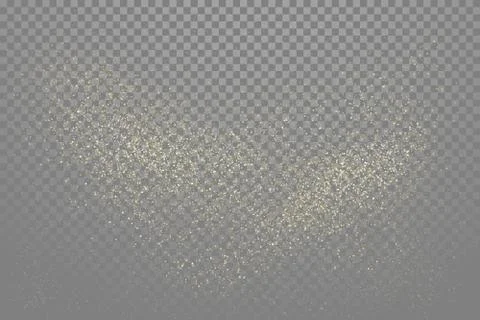 Sparkling gold glitter particles effect, golden glittering space star dust Stock Illustration