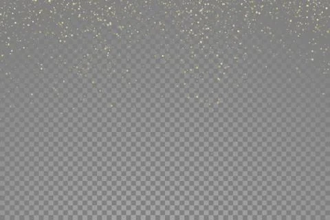 Sparkling gold glitter particles effect, golden glittering space star dust Stock Illustration