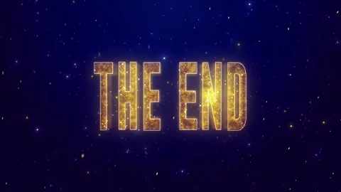 Sparkling gold outro text visual bright final words, floating confetti, starry b Vidéo 340527916