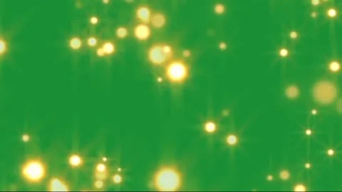 Sparkling Gold Particles Floating on Green Screen Background Stock Footage 336713129