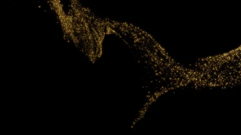 Sparkling gold particles swirl in random patterns before fading away. Video stock 117129408
