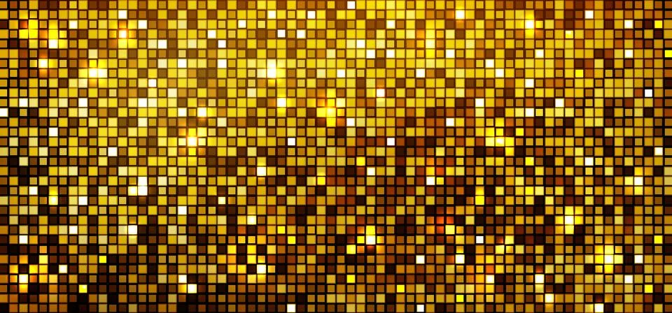 Sparkling gold sequin pattern with square glitter Stock Illustration