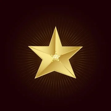 Sparkling gold star vector image Stock Illustration