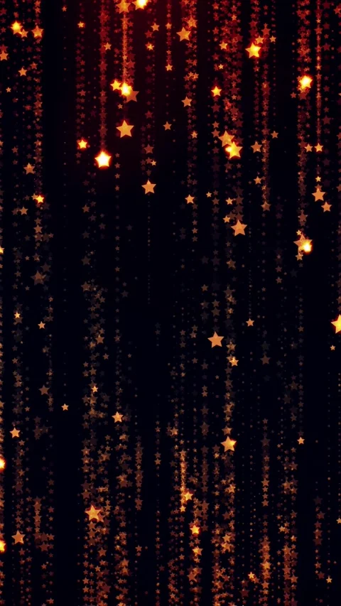 Sparkling Gold Starfall – Festive Looping Background Animation Stock Footage 305607043