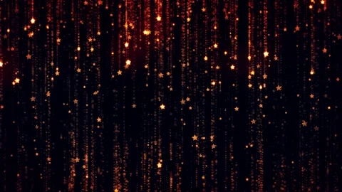 Sparkling Gold Starfall – Festive Looping Background Animation Stock Footage 305607061