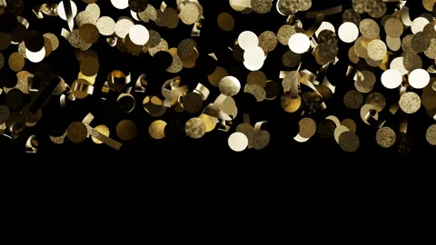 Sparkling golden confetti falling down abstract festive celebration 스톡 동영상 344881390