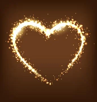 Sparkling heart on brown Illustrazione stock