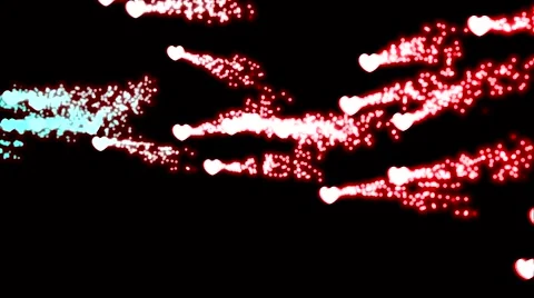 Sparkling Hearts on Black background Stock Footage 42969532