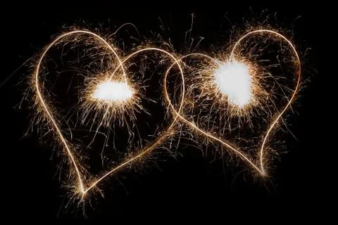 Sparkling Hearts Stock Photos