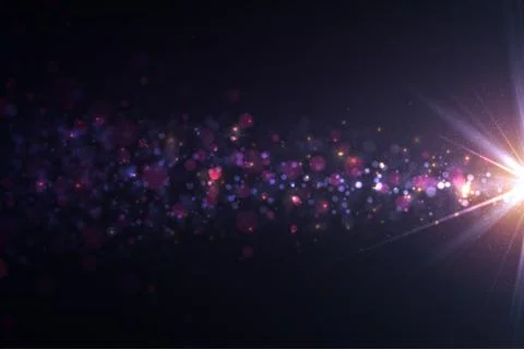 Sparkling light effects, lens flare and particles Illustrazione stock
