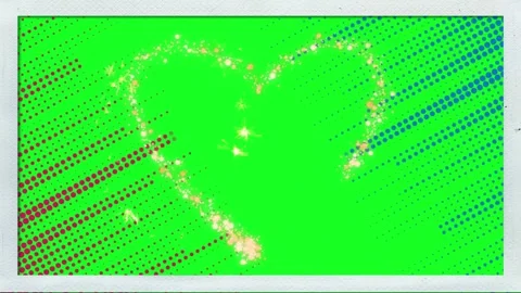 Sparkling light trail on green screen background with halftone dot pattern Stock Footage 343909266