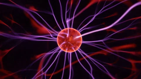 Sparkling Lightning With Plasma Ball. Stock Footage 130953755