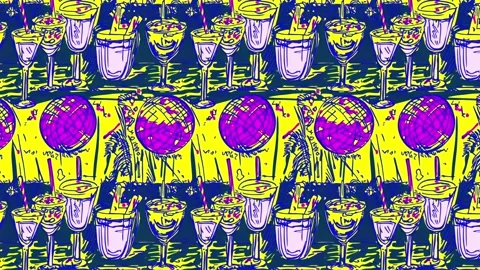 Sparkling lights and cocktails pattern — Horizontal Motion Stock Footage 308251858