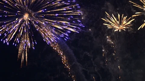 Sparkling lights of beautiful firework Stock Footage 92546986