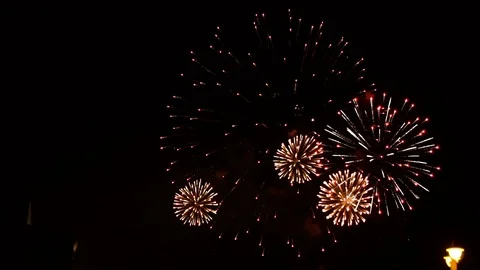 Sparkling lights of the salute Stock-Footage 110584223