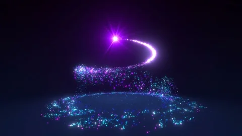Sparkling neon glitter spiral effect. Shining Christmas magic particles and Stock Footage 120288421