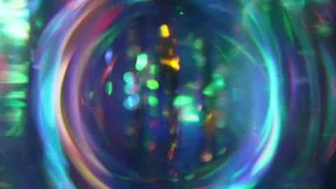Sparkling neon lights create a magical glow. Soft bokeh lights shimmer in the Stock Footage 315335039