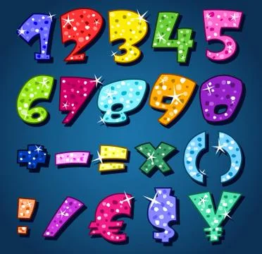 Sparkling numbers Stockillustratie