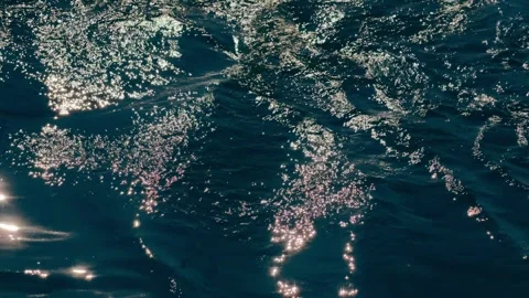 Sparkling ocean water surface 4K slow motion abstract background B-roll footage Stock Footage 327665152