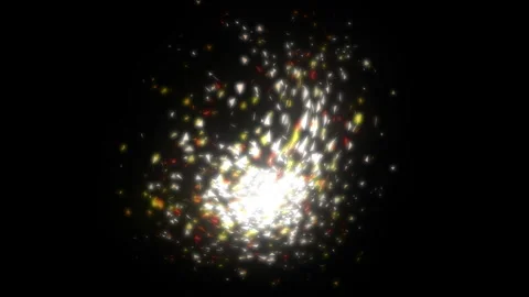 Sparkling particle bursts glowing on a dark background Stock-Footage 343198233