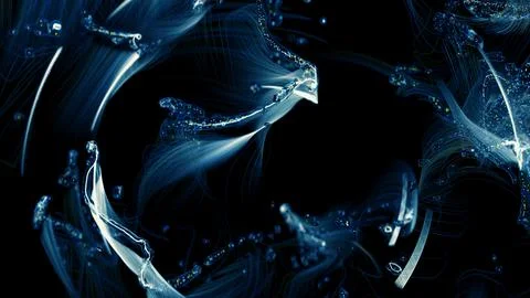 Sparkling Particles in Abstract Flow Stock Illustration