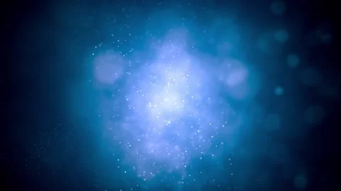 Sparkling particles with blue bokeh background animation Stock Footage 200838930