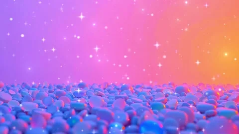 Sparkling Pebbles: Gradient Background Animation of Glowing Rocks with a Pastel Stock Footage 330321019