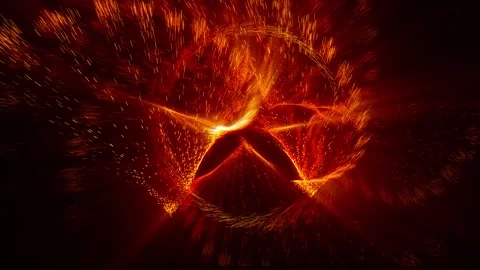 A sparkling pentagram rotates in space Stock Footage 276828239