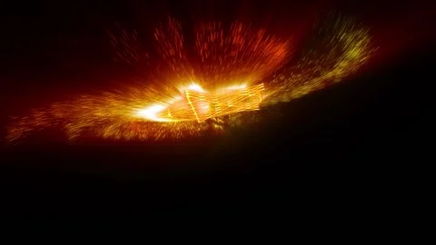 A sparkling pentagram rotates in space Stock Footage 276828240