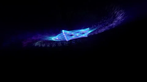 A sparkling pentagram rotates in space Stock Footage 276851347
