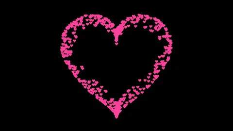 Sparkling pink heart on black background for screen overlay Stock Footage 335578368