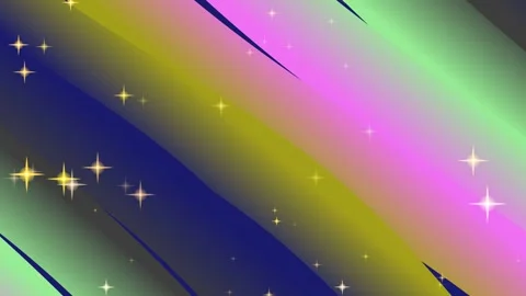 Sparkling Rainbow Gradient Background with Stars - Abstract Motion Graphics Stock Footage 332494114