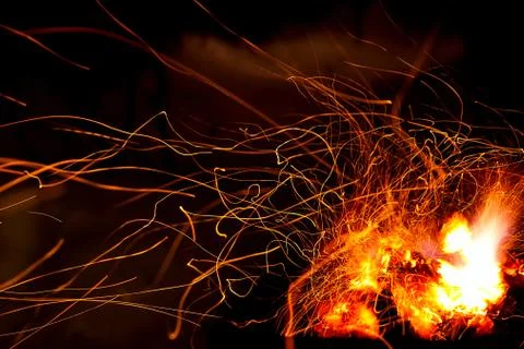 Sparkling red flame as  abstract fire background Stock Photos