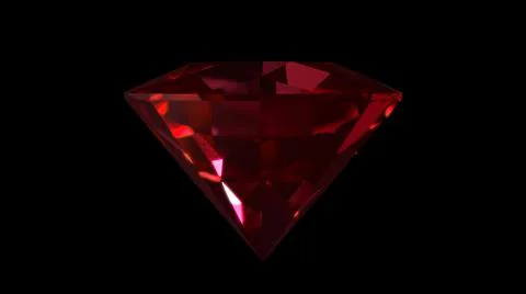 Sparkling red round cut diamond on black background. Shining ruby Stock Illustration