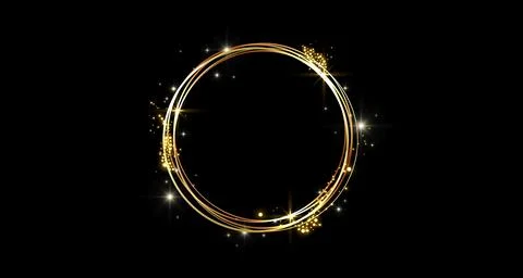 A sparkling ring is surrounded by glowing dots, like Christmas lights reflecting Stock Illustration