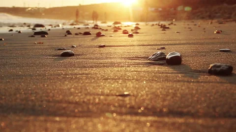 Sparkling Sandy Beach Stock Footage 138845949