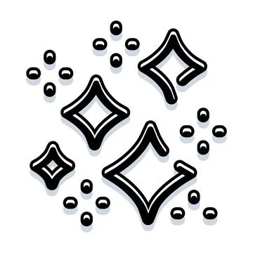 Sparkling shine graphic elements on white background 스톡 일러스트