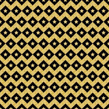 Sparkling shiny geometric seamless pattern with expensive decoration in gold  Stock Illustration