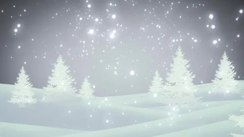 Sparkling Snowfall Background with Winter Forest and Magic Glitter Dust Stock Footage 320513355