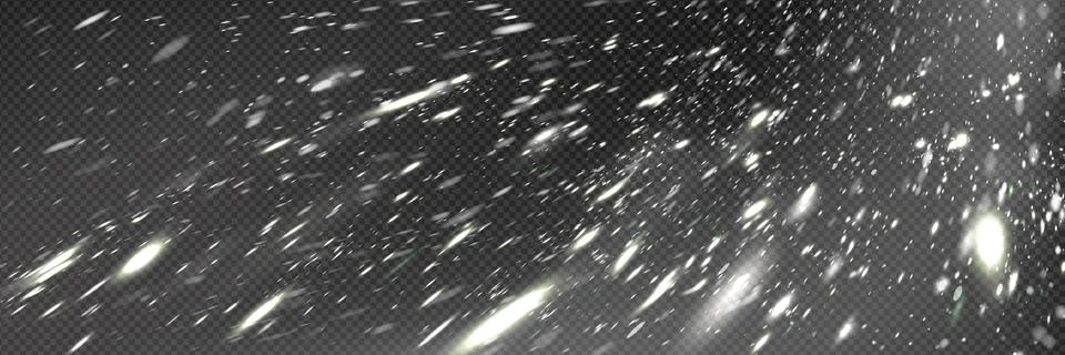 Sparkling snowfall flakes - snowstorm effect. Stock Illustration