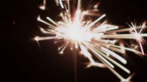 Sparkling Sparkler Burning Bright Stock Footage 85004056