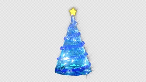 A Sparkling, Spinning Ice Christmas Tree Stock Footage 332254399
